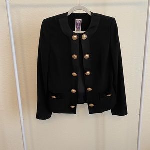 Zelda Black Crepe Jacket/Blazer Lined SZ4